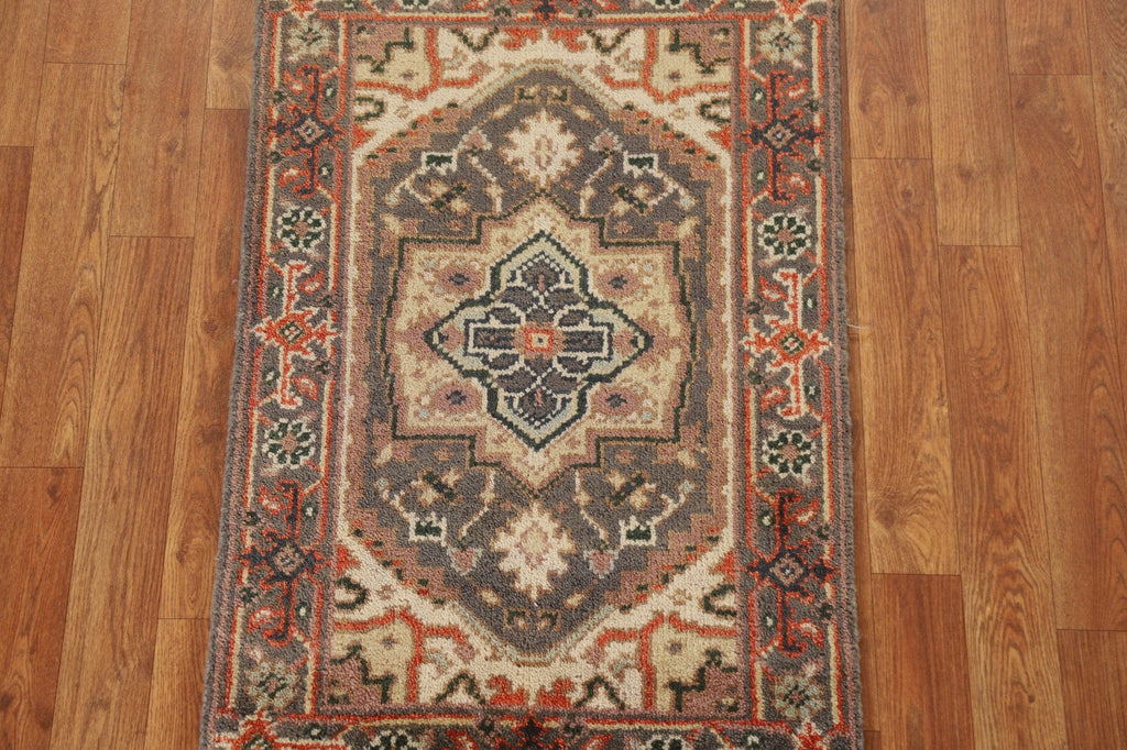 Gray Wool Heriz Serapi Handmade Rug 2x3