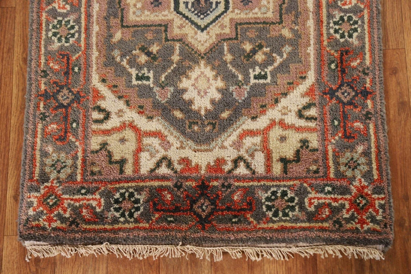 Gray Wool Heriz Serapi Handmade Rug 2x3