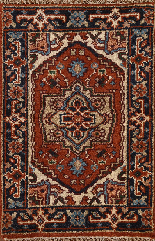 Geometric Heriz Serapi Hand-Knotted Rug 2x3