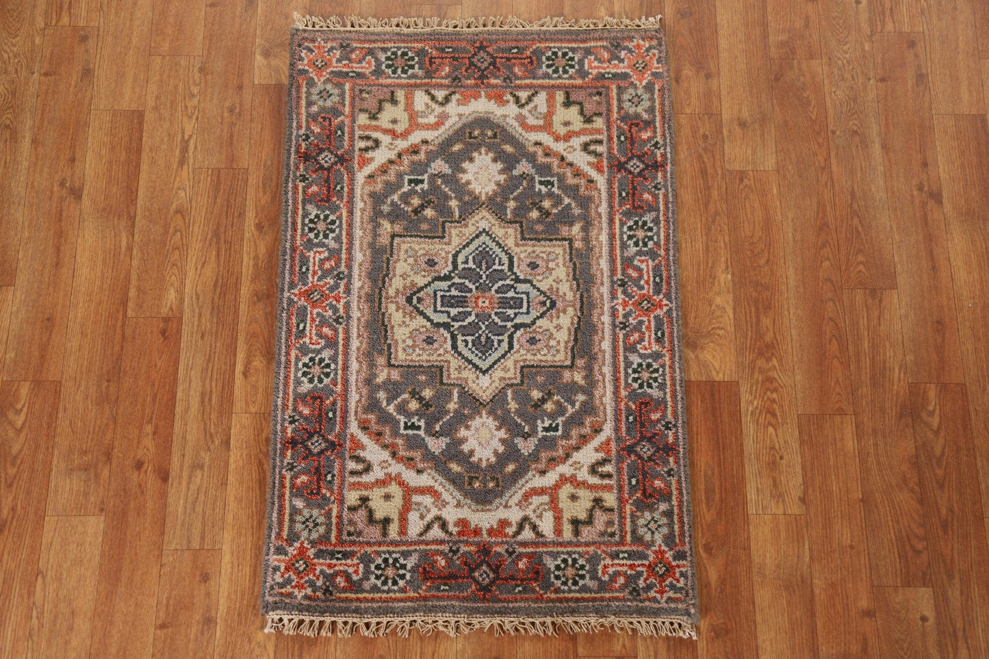 Gray Wool Heriz Serapi Oriental Rug 2x3