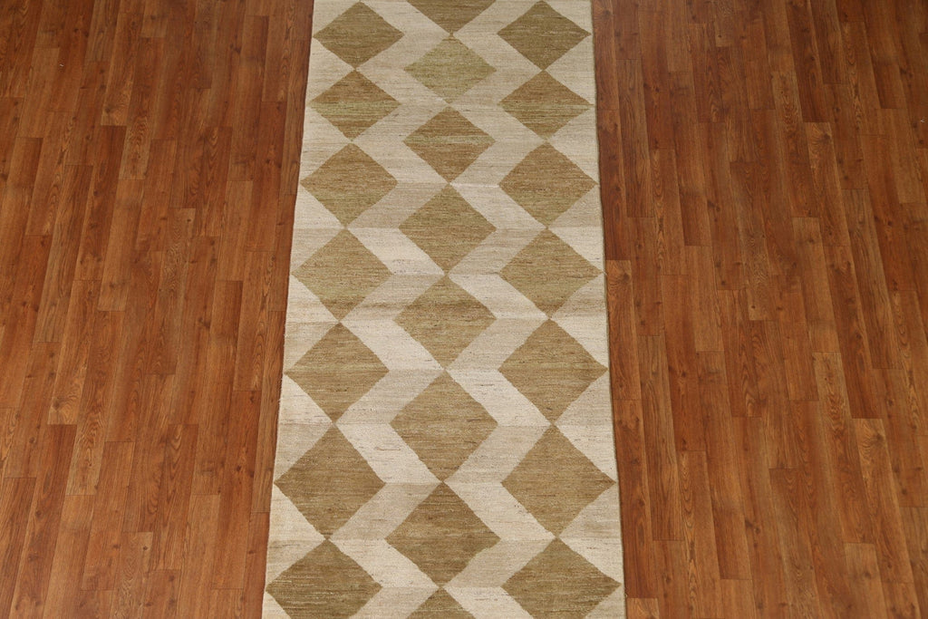 Geometric Gabbeh Wool Runner Rug 3x10