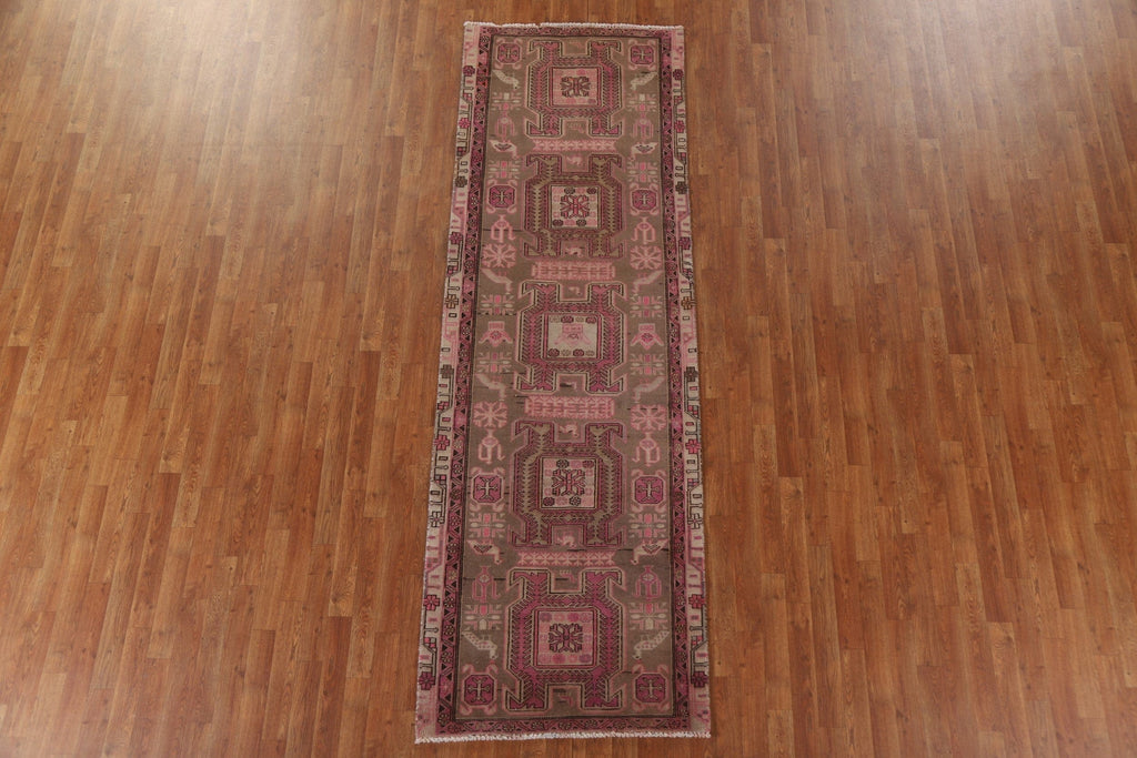 Vintage Meshkin Persian Runner Rug 3x10