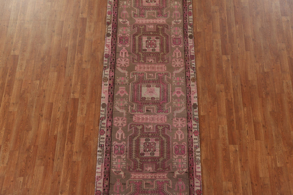 Vintage Meshkin Persian Runner Rug 3x10