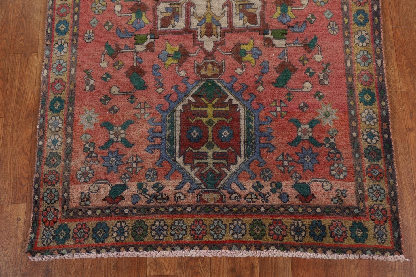 Vegetable Dye Heriz Persian Runner Rug 3x13