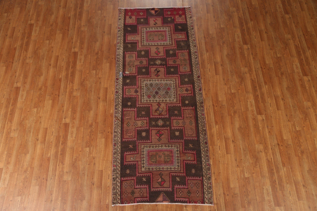 Geometric Meshkin Persian Runner Rug 3x9