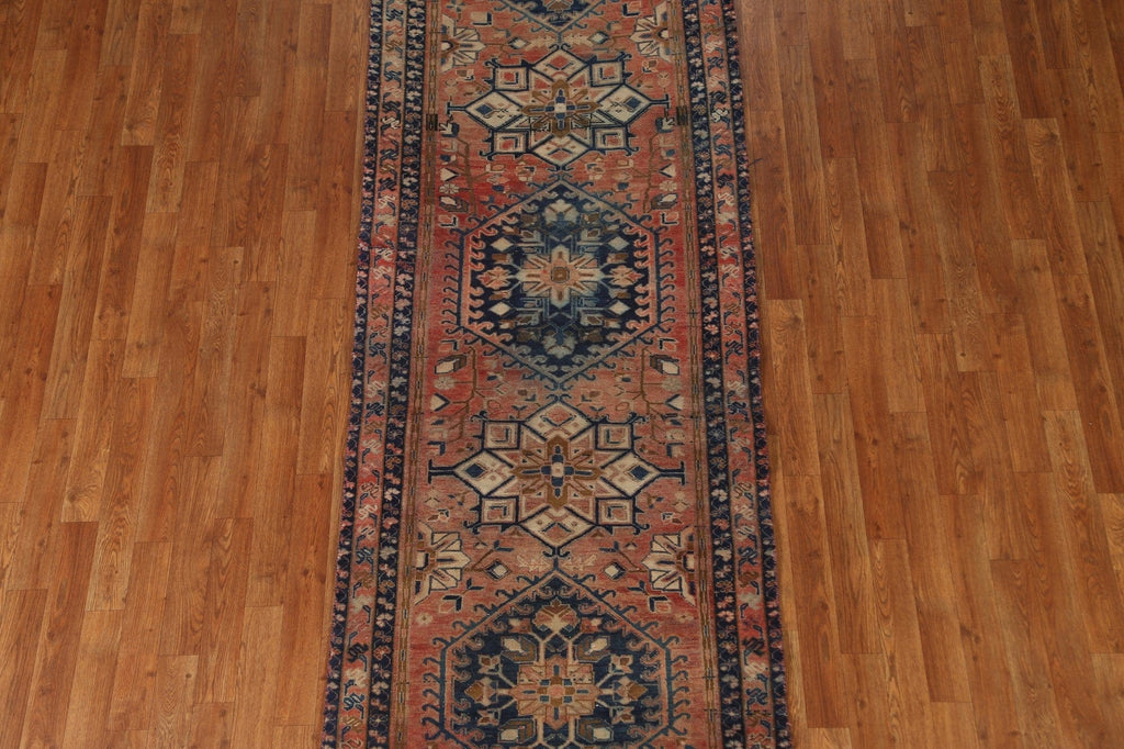 Geometric Heriz Persian Runner Rug 3x10