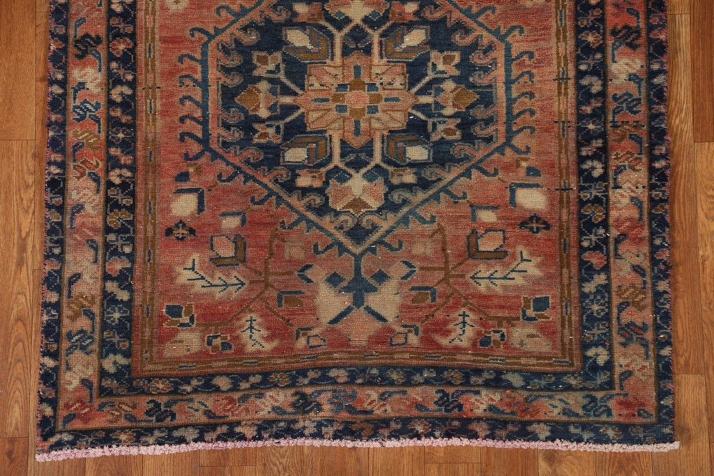 Geometric Heriz Persian Runner Rug 3x10