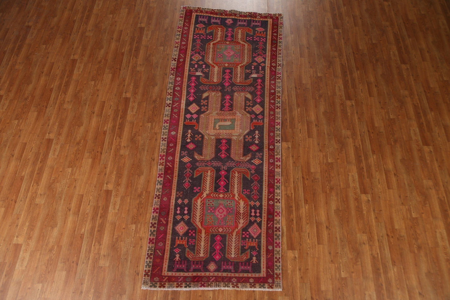 Tribal Meshkin Persian Runner Rug 4x10