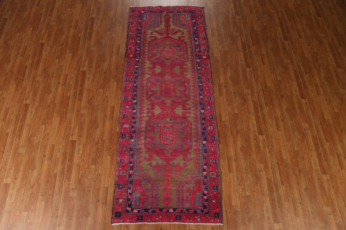 Vintage Meshkin Persian Runner Rug 4x10