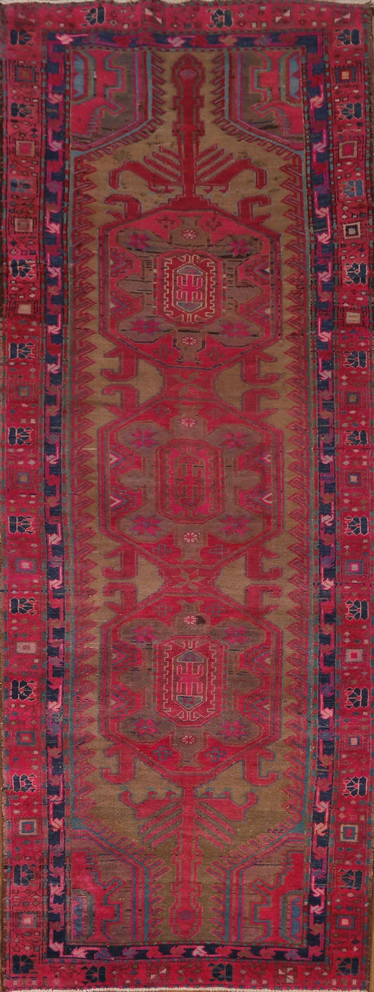 Vintage Meshkin Persian Runner Rug 4x10