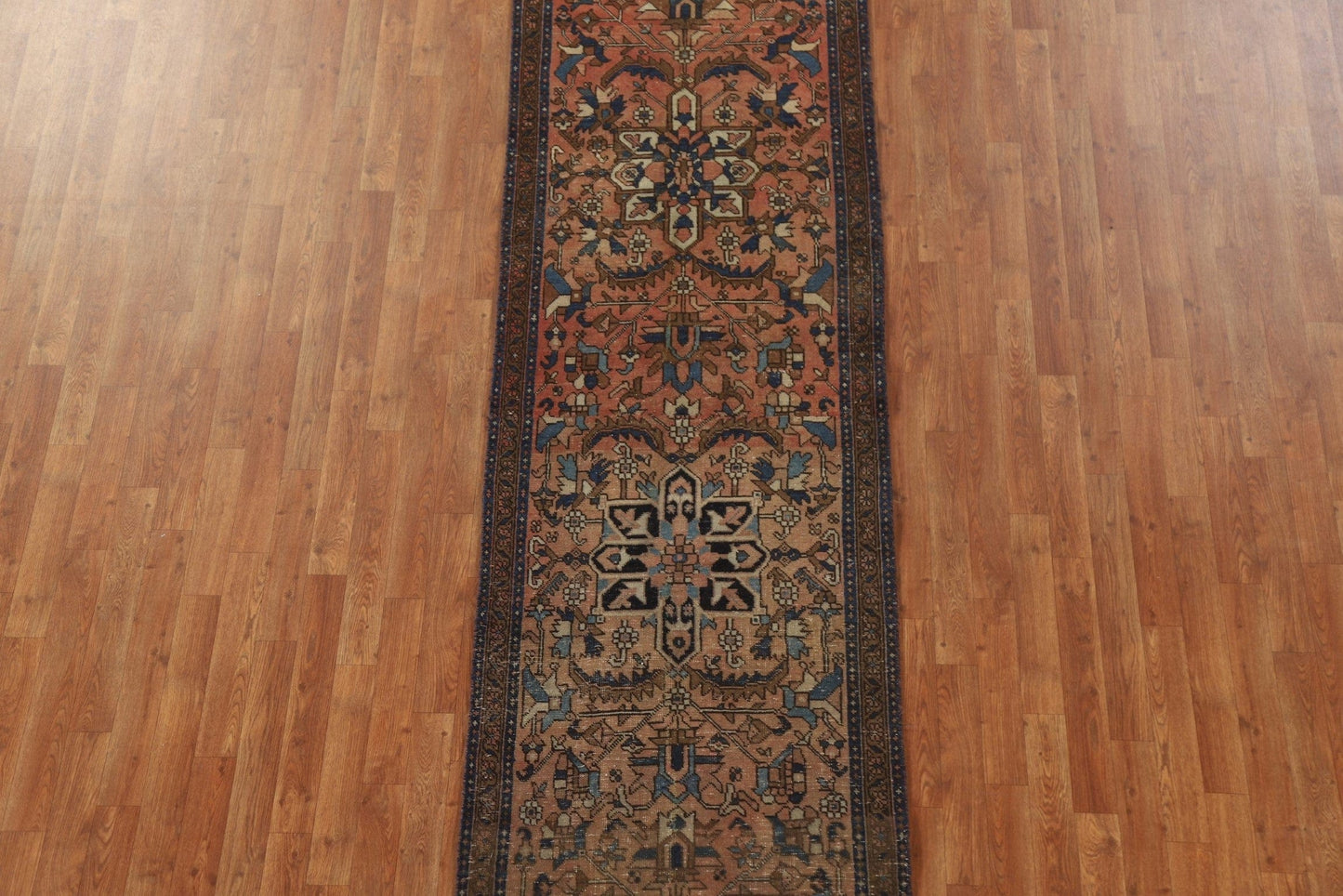 Vintage Heriz Persian Runner Rug 3x10