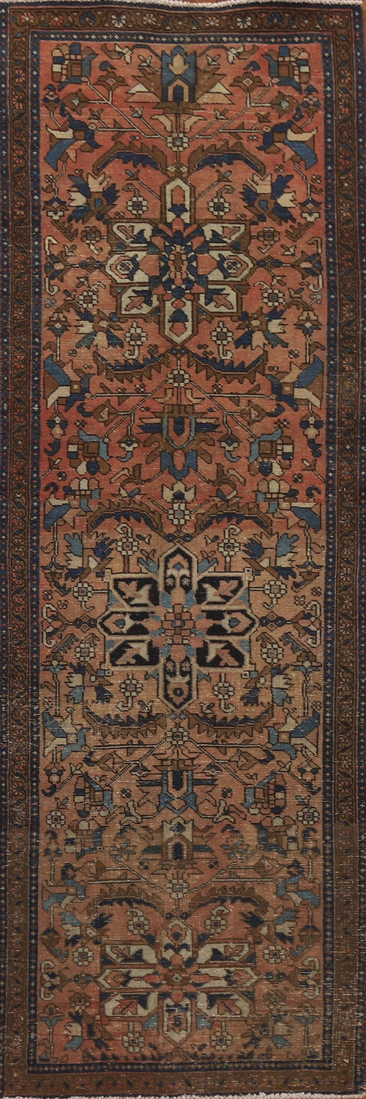 Vintage Heriz Persian Runner Rug 3x10