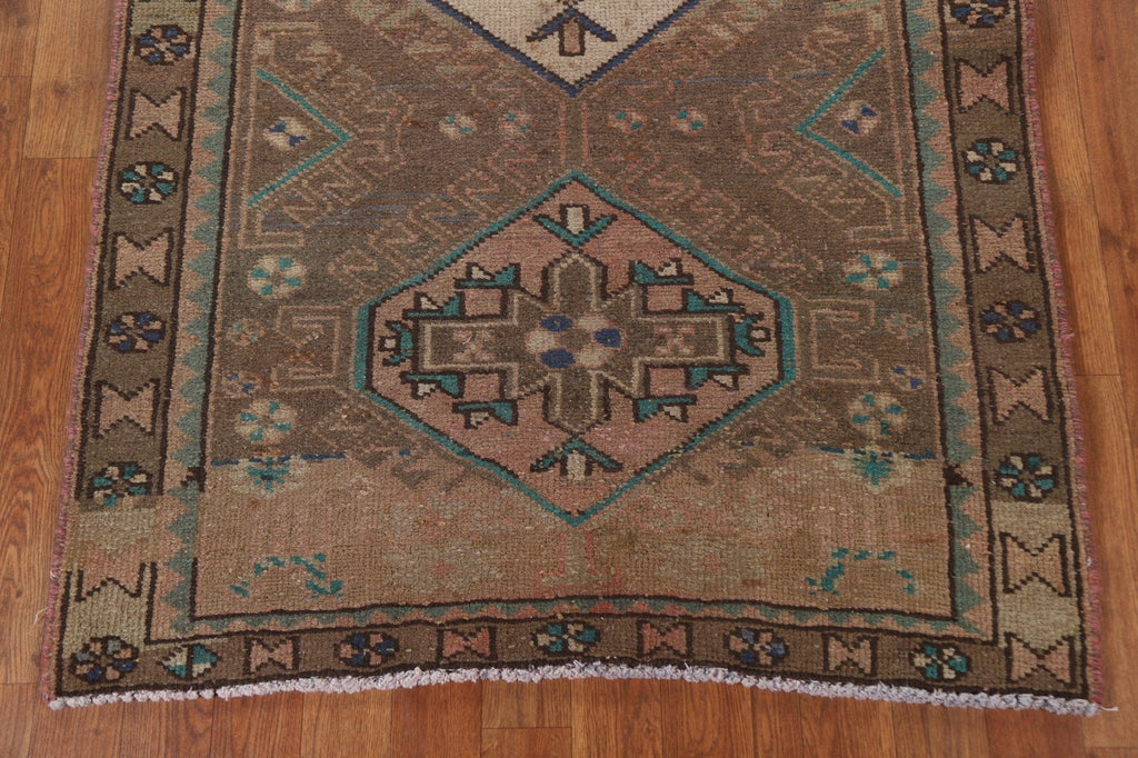 Geometric Heriz Persian Runner Rug 3x10