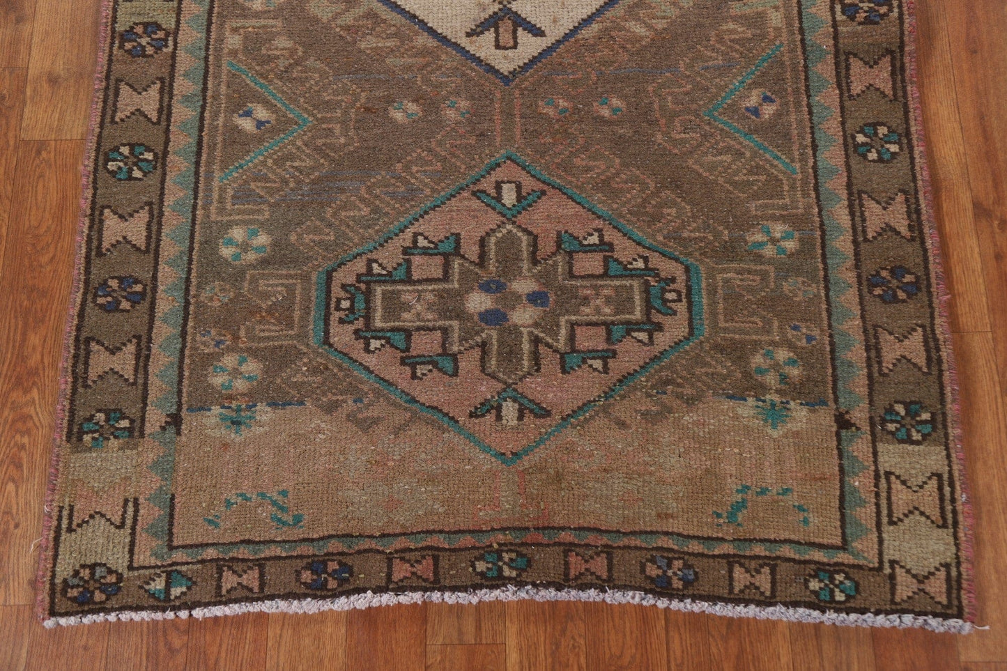 Geometric Heriz Persian Runner Rug 3x10