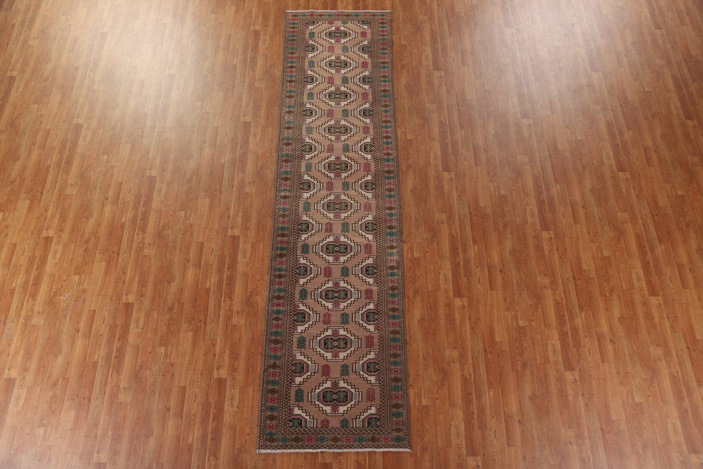 Geometric Turkoman Persian Runner Rug 3x12