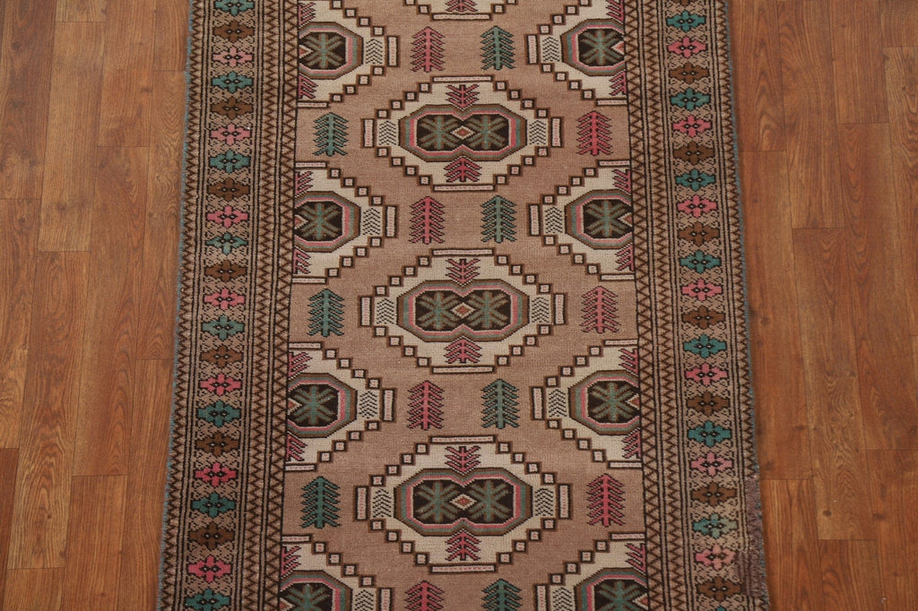 Geometric Turkoman Persian Runner Rug 3x12