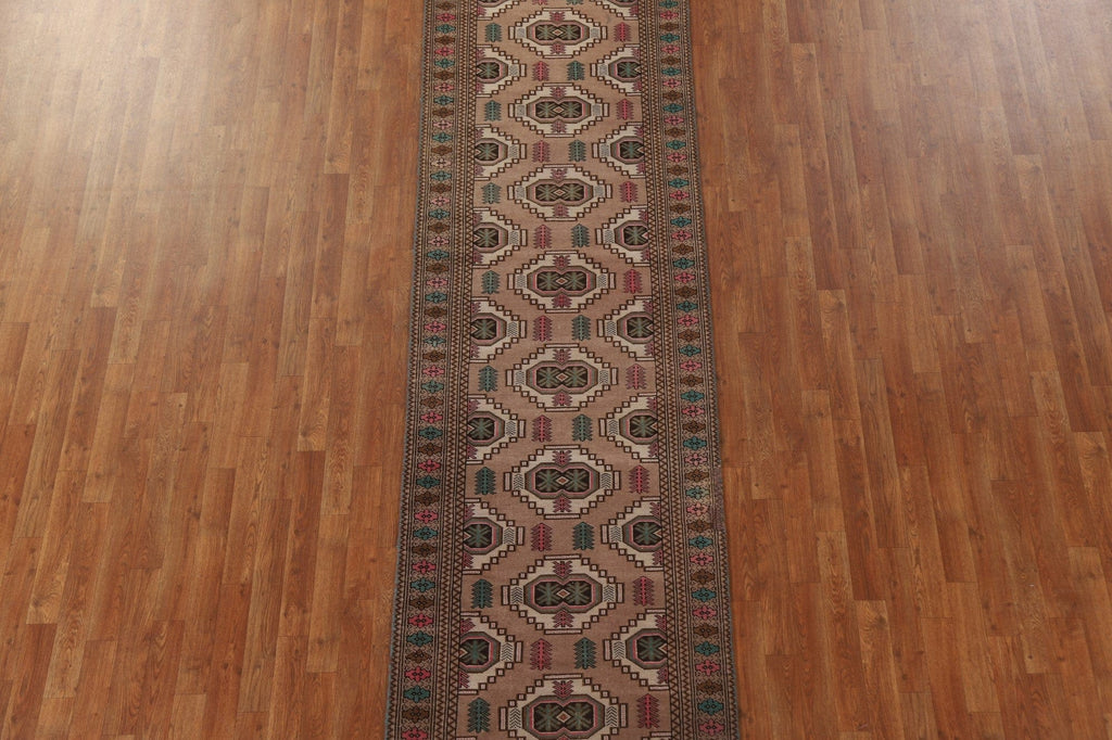 Geometric Turkoman Persian Runner Rug 3x12