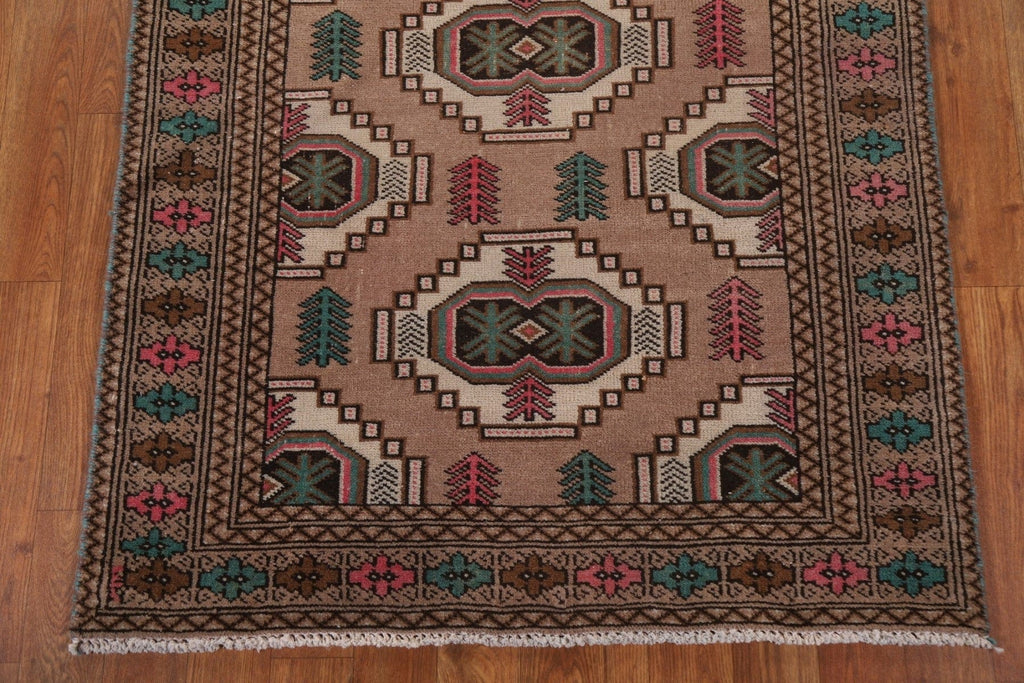 Geometric Turkoman Persian Runner Rug 3x12