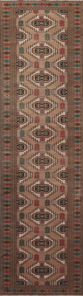 Geometric Turkoman Persian Runner Rug 3x12