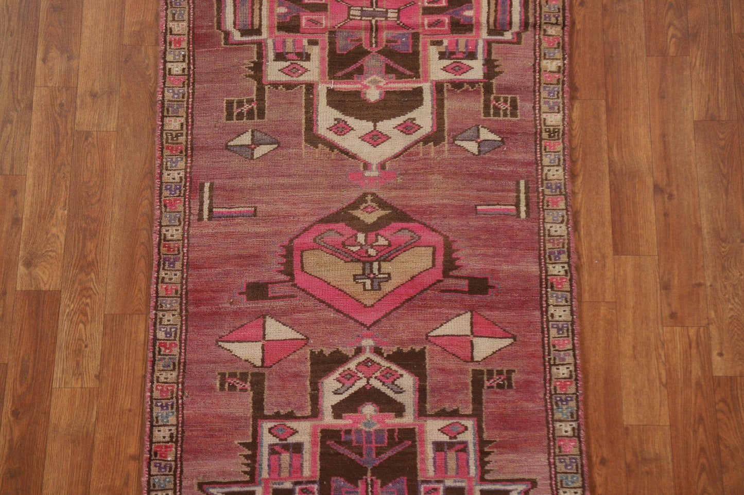 Geometric Hamedan Persian Runner Rug 3x8