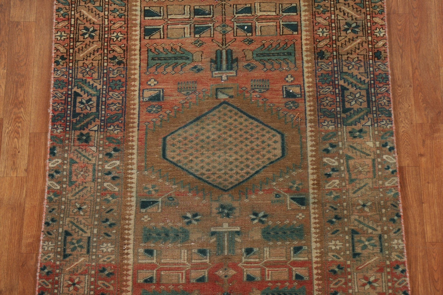 Geometric Heriz Persian Runner Rug 4x10