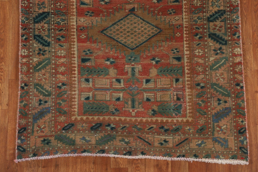 Geometric Heriz Persian Runner Rug 4x10