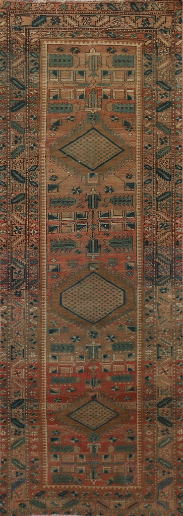 Geometric Heriz Persian Runner Rug 4x10