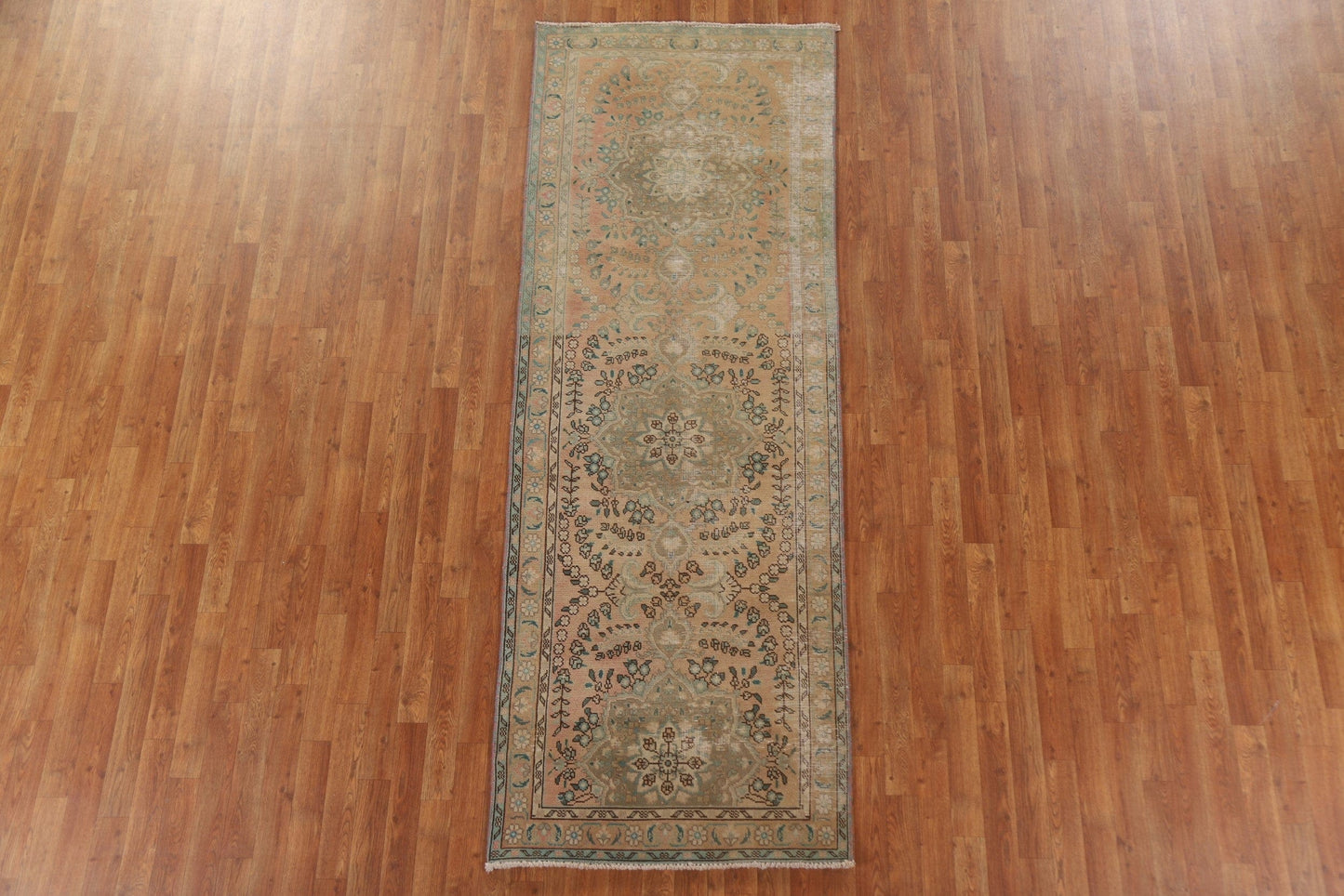 Vintage Tabriz Persian Runner Rug 3x9