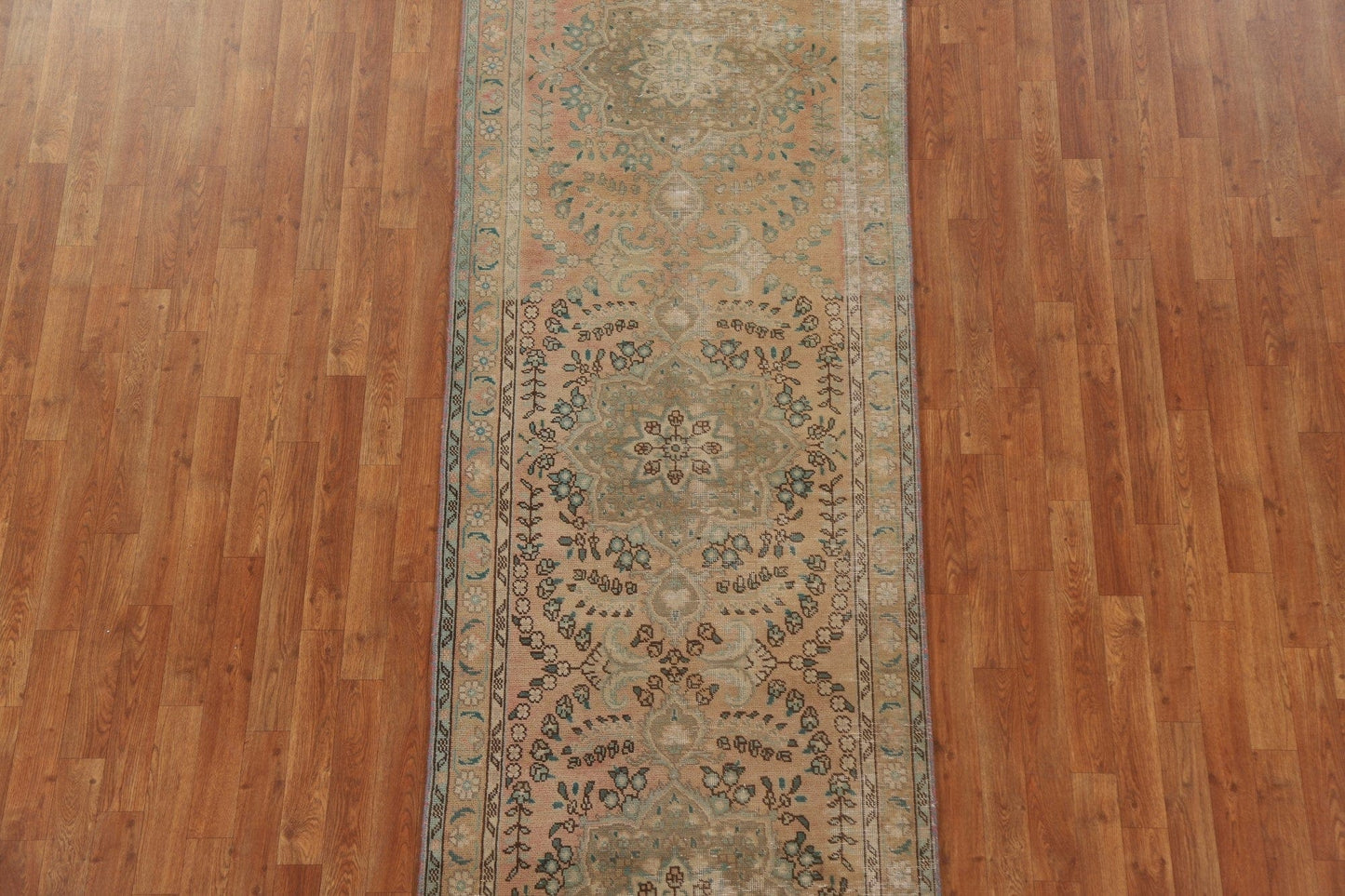 Vintage Tabriz Persian Runner Rug 3x9