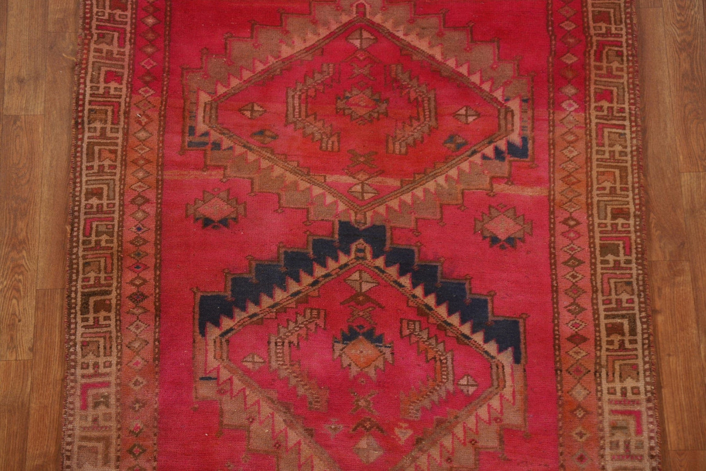 Geometric Meshkin Persian Runner Rug 4x9