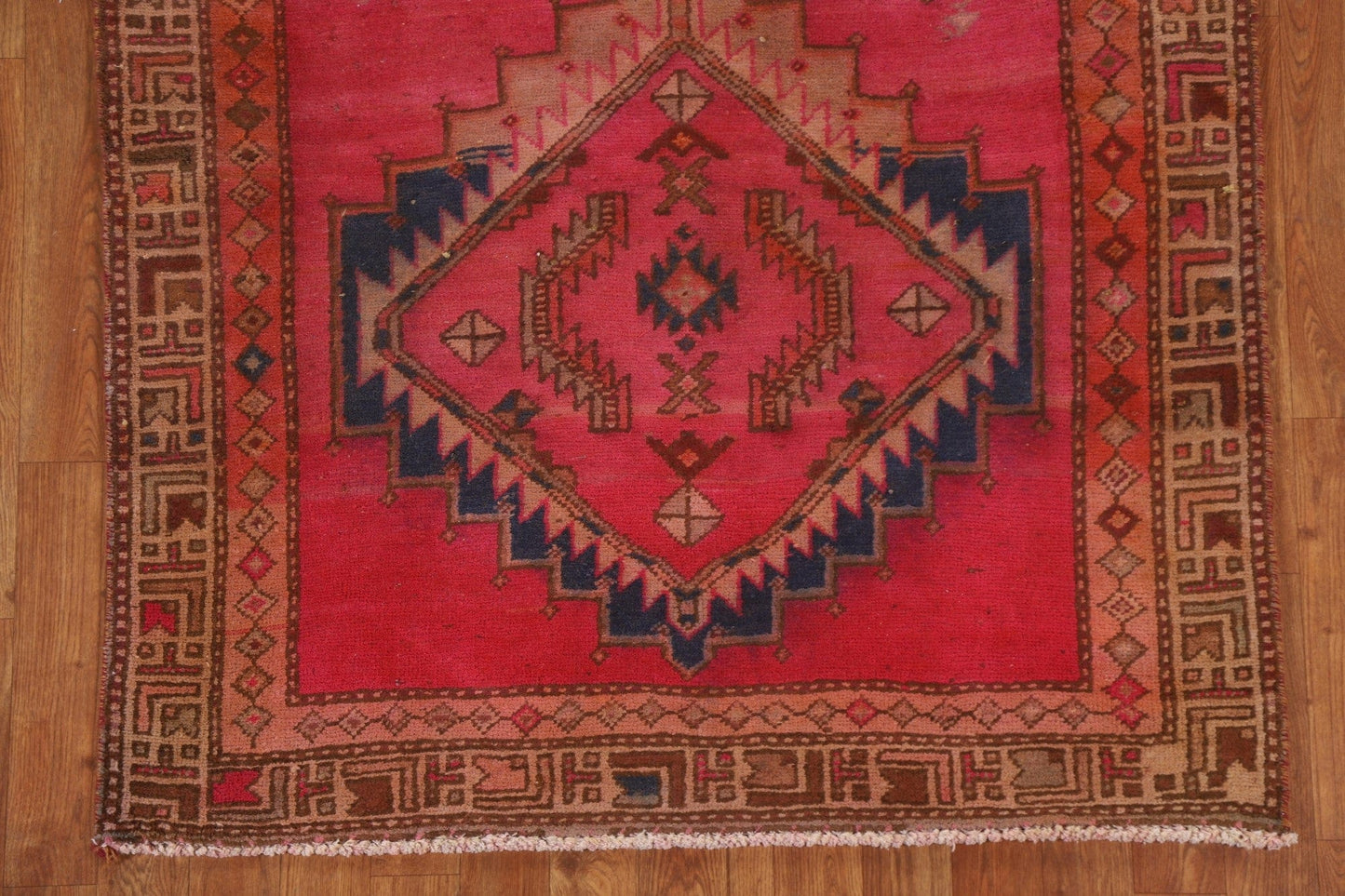 Geometric Meshkin Persian Runner Rug 4x9