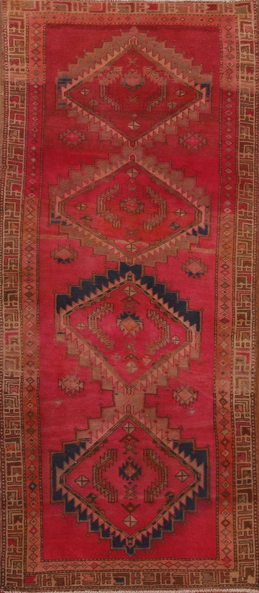 Geometric Meshkin Persian Runner Rug 4x9