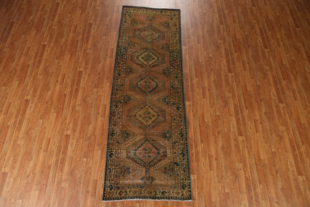 Geometric Heriz Persian Runner Rug 3x10