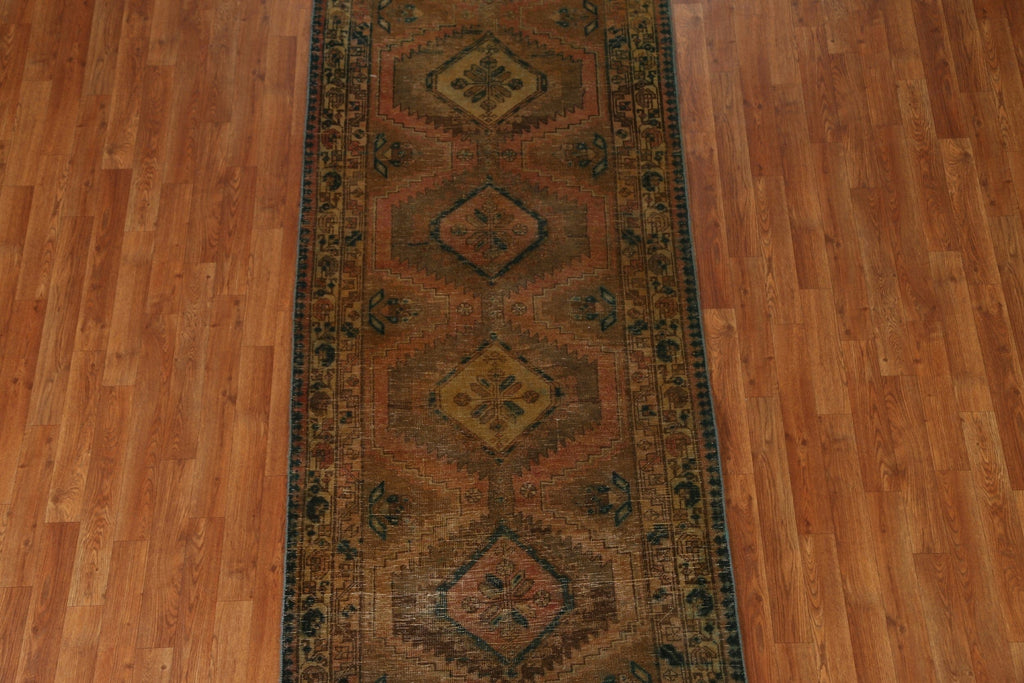 Geometric Heriz Persian Runner Rug 3x10