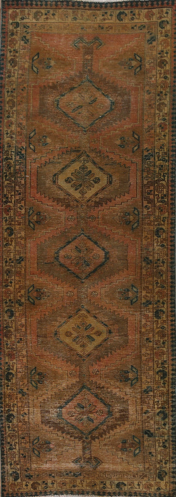 Geometric Heriz Persian Runner Rug 3x10