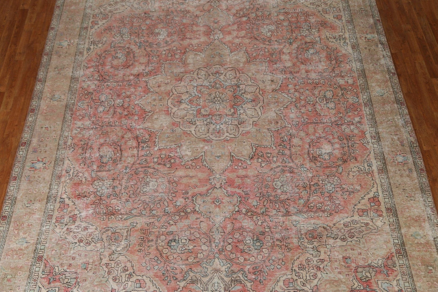 Vintage Distressed Tabriz Persian Rug 10x13