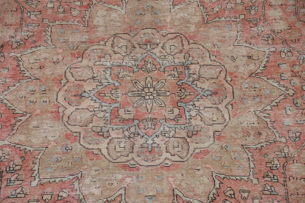 Vintage Distressed Tabriz Persian Rug 10x13