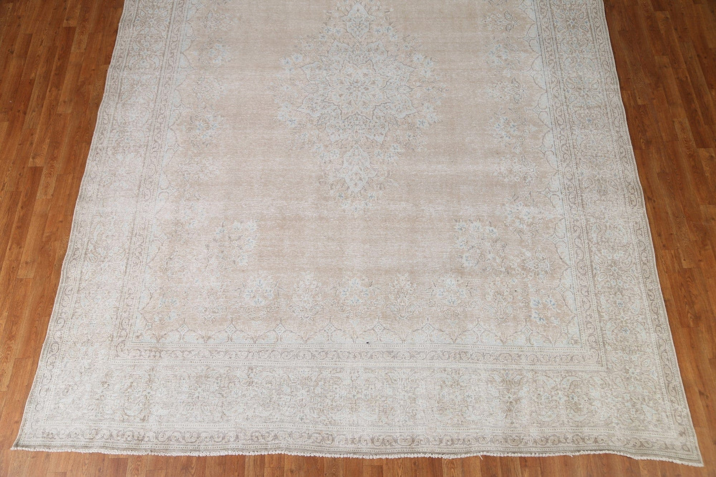 Distressed Muted Kerman Persian Area Rug 10x13