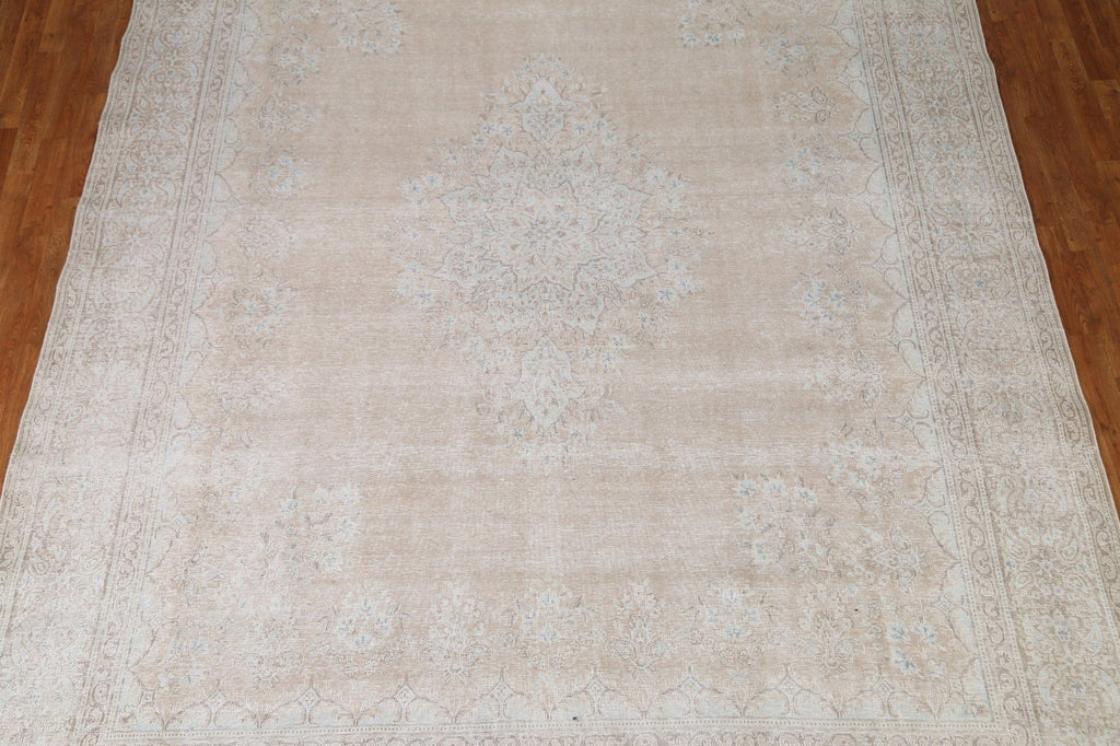 Distressed Muted Kerman Persian Area Rug 10x13