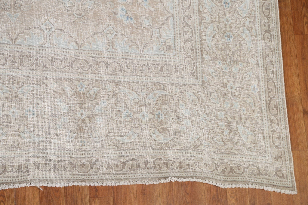 Distressed Muted Kerman Persian Area Rug 10x13