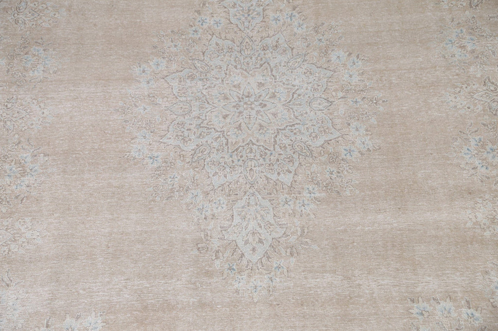 Distressed Muted Kerman Persian Area Rug 10x13