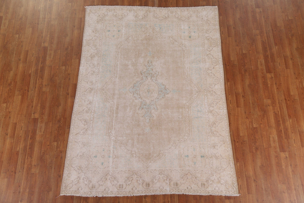 Distressed Kerman Persian Area Rug 6x8