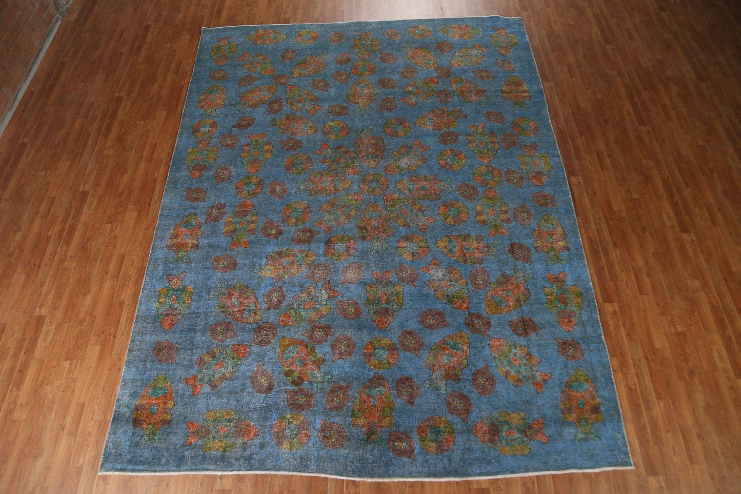 Over-Dyed Pictorial Tabriz Persian Area Rug 9x13