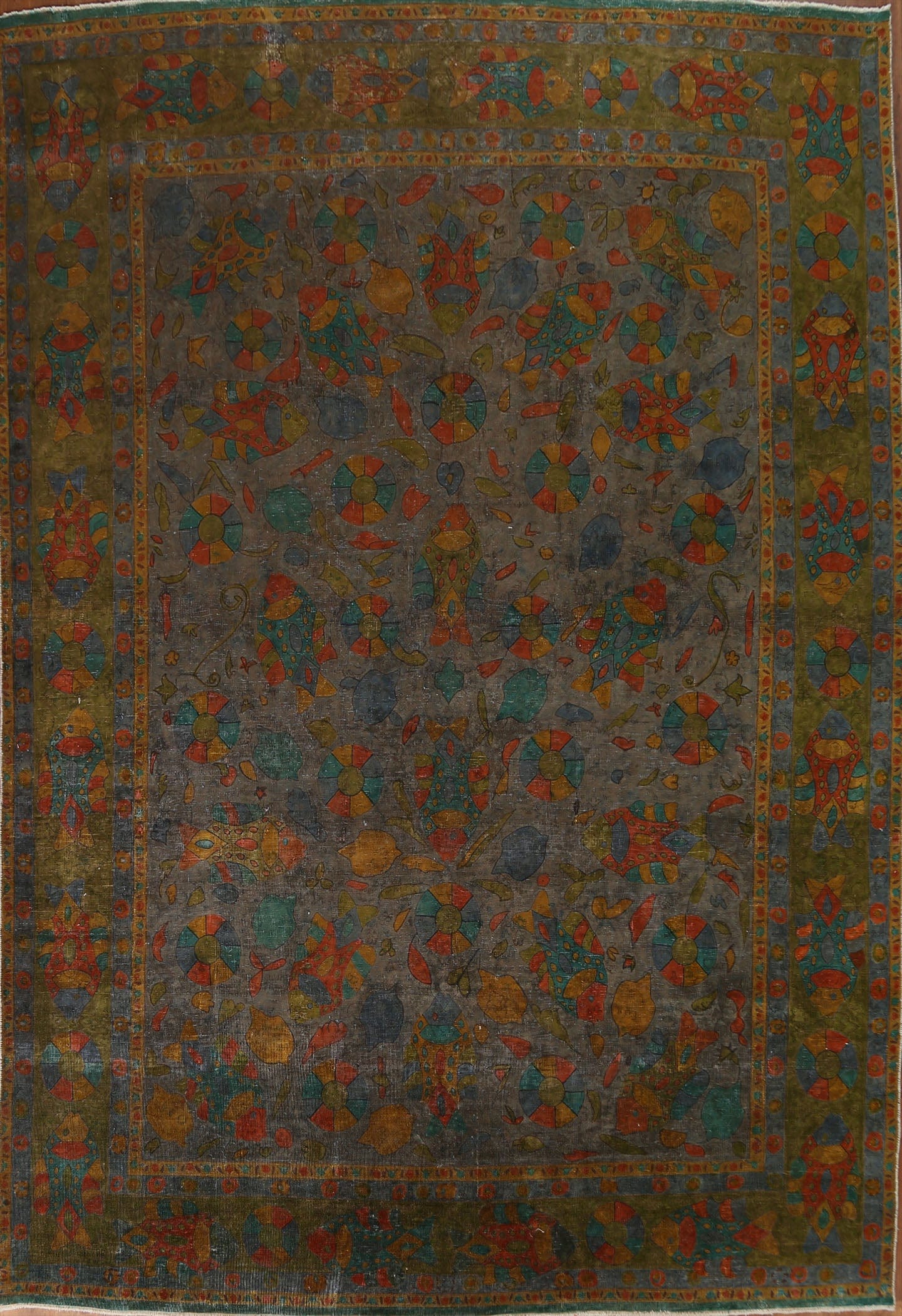 Over-Dyed Tabriz Persian Area Rug 10x13