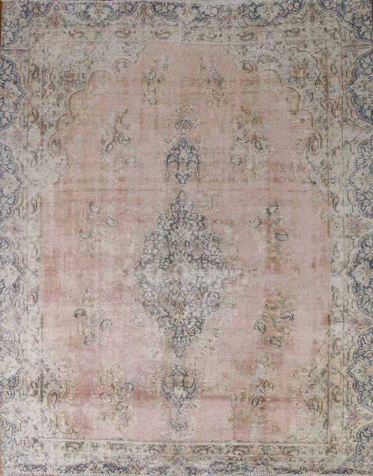 Distressed Kerman Persian Area Rug 9x10