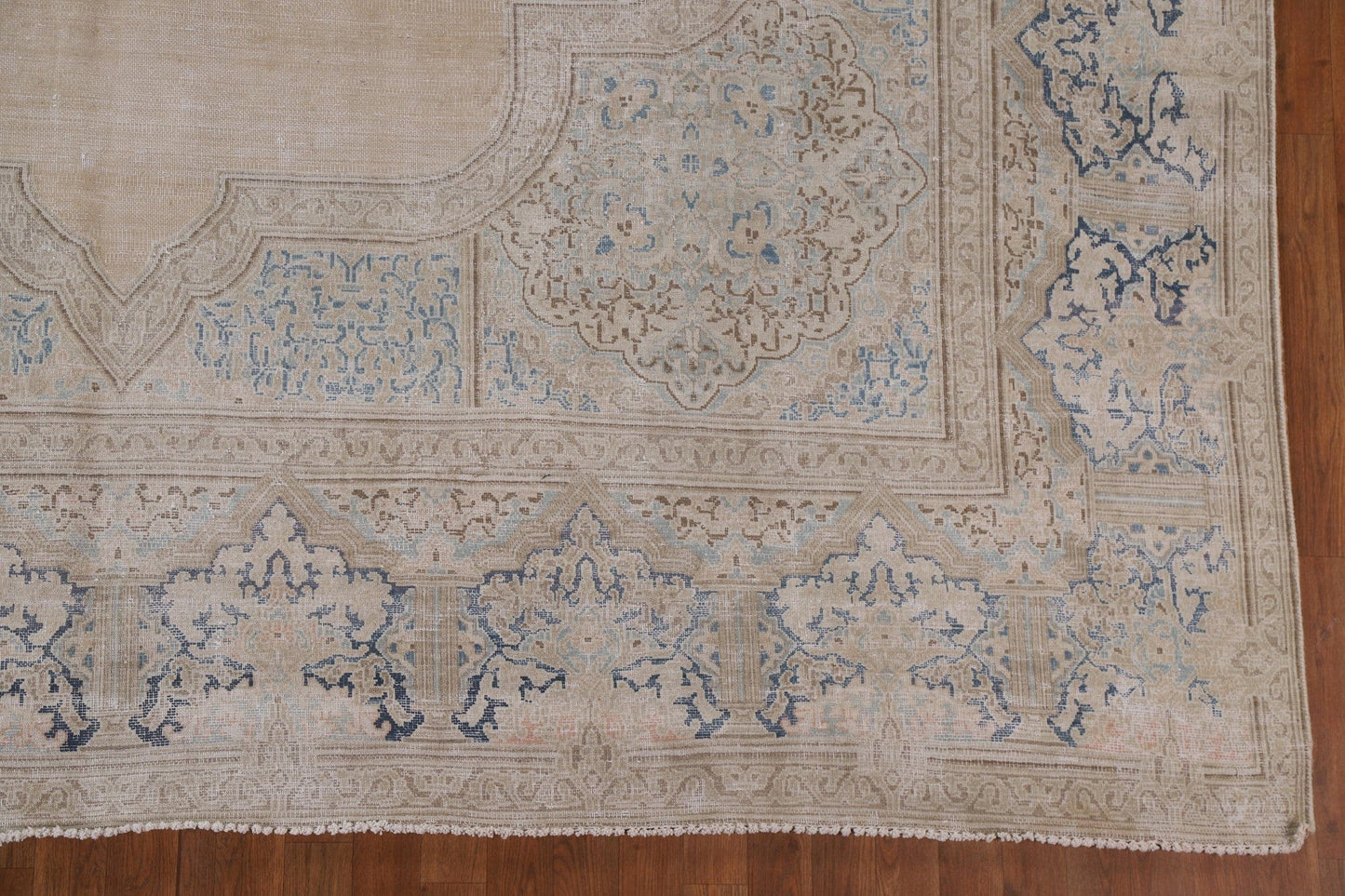 Distressed Wool Kerman Persian Area Rug 11x13