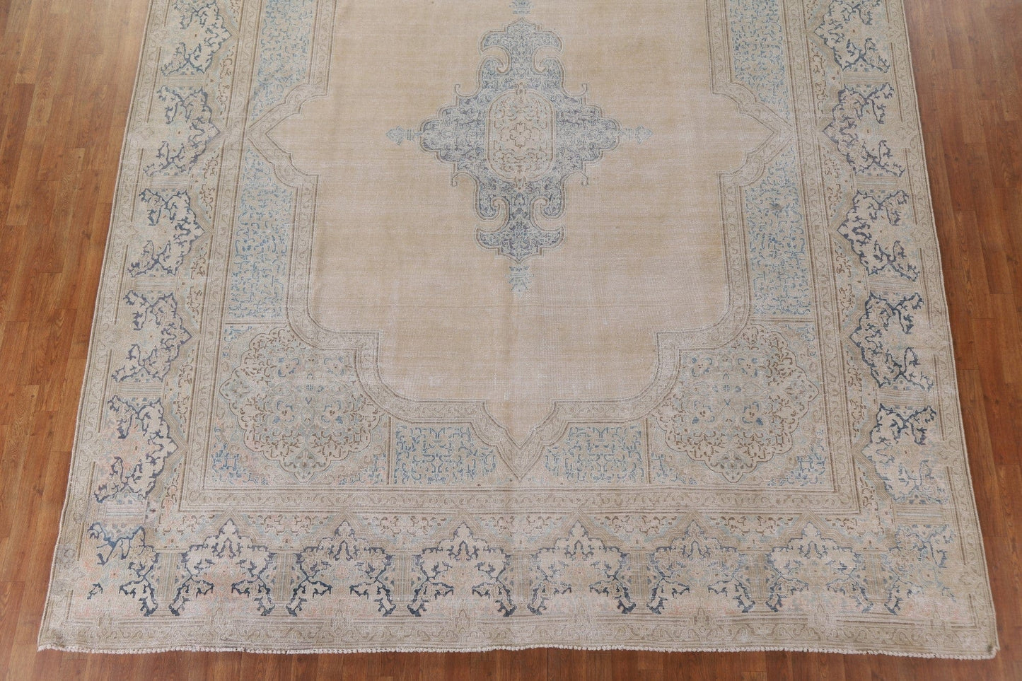 Distressed Wool Kerman Persian Area Rug 11x13