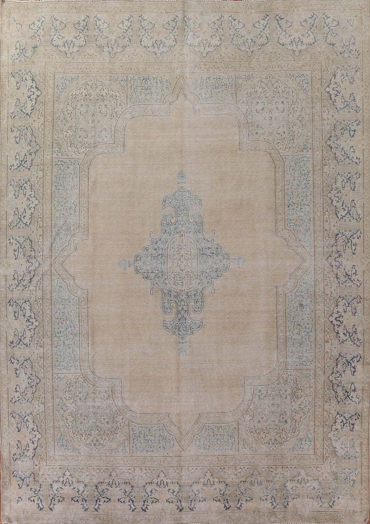 Distressed Wool Kerman Persian Area Rug 11x13