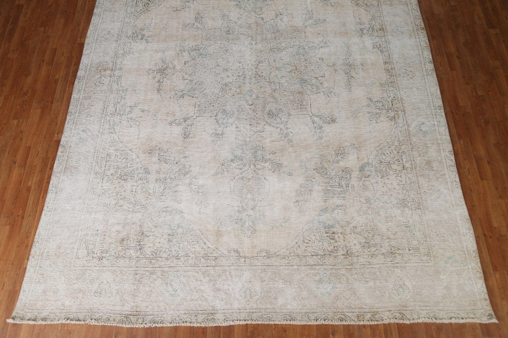 Distressed Wool Tabriz Persian Area Rug 10x13