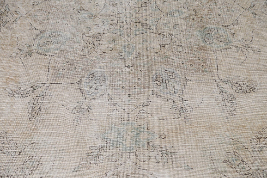 Distressed Wool Tabriz Persian Area Rug 10x13